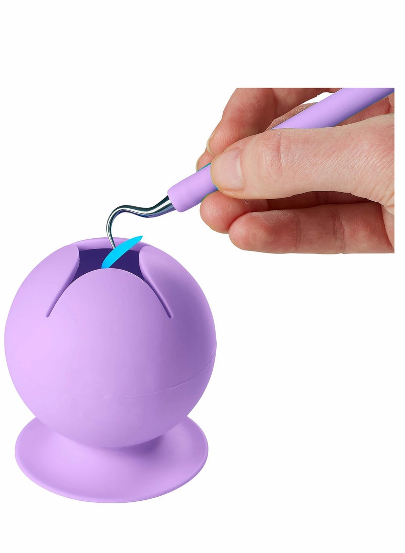 KASTWAVE Vinyl Weeding Scrap Collector, Large Capacity, Debris Collector with Stronger Suction Cup, Soft Silicone Waste Collector for Vinyl Disposing, Heat Transfer Vinyl, Weeding Tools (Purple) - Image 1
