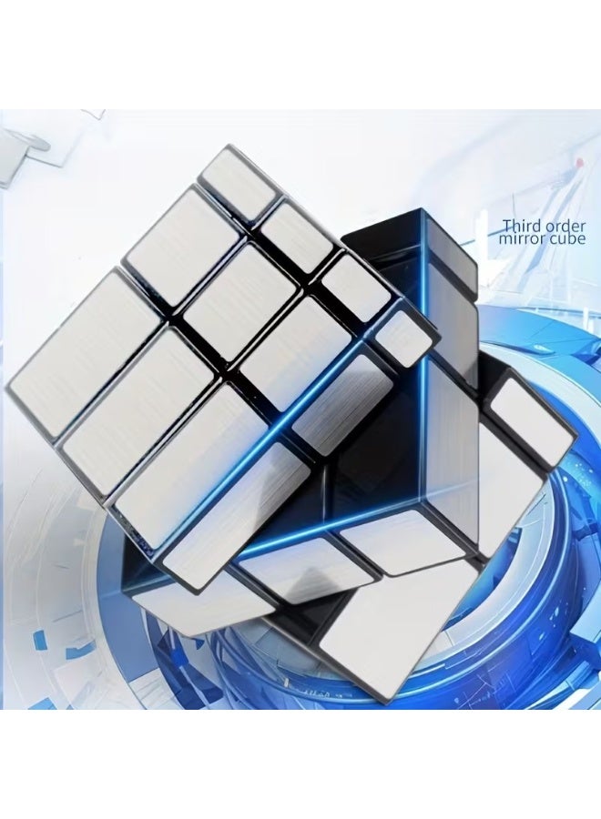 Goolsky Mirror Magic Cube 3x3 Golden and Silvery Sticker Cube, Special Shapes Cube Educational Toys Children Puzzle Toys Designated for Competition, High-Quality Kid Toys Cube, Gift for Kids - Image 2