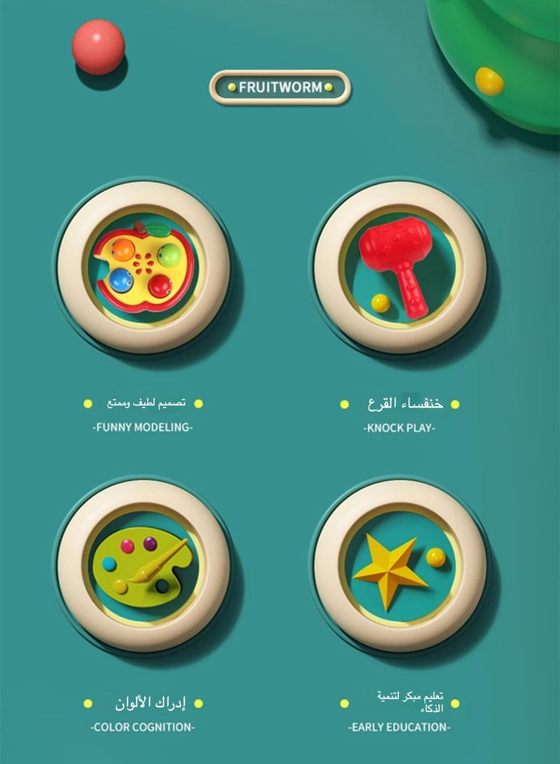 Musical Whack-A-Mole Toy for Toddlers - Happy Cherry Percussion Play with 4 Keys &, Fine Motor Skills Learning Game (1-5 Years) - Image 3