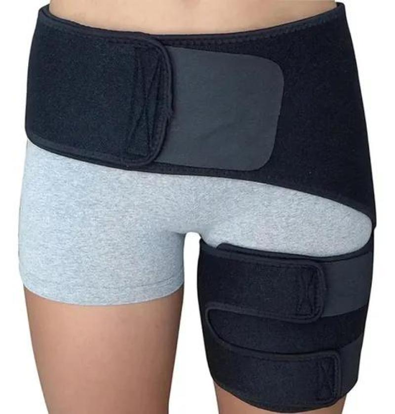 Orthopedic Groin Hip Support Belt Black Adjustable Breathable 4-Way Stretch Fabric - Integrated Pelvic Stabilizer for Sports Fitness Post Surgery Recovery - Image 1