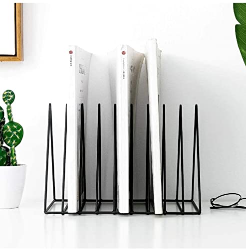 Zepdos Triangle Newspaper and Magazine Stand, Newspaper Rack, File Racks, Holder Desktop Iron Book Rack, Document Storage Rack for Table Office, Tabletop Desk File Organizer (Pack of 1) - Image 3