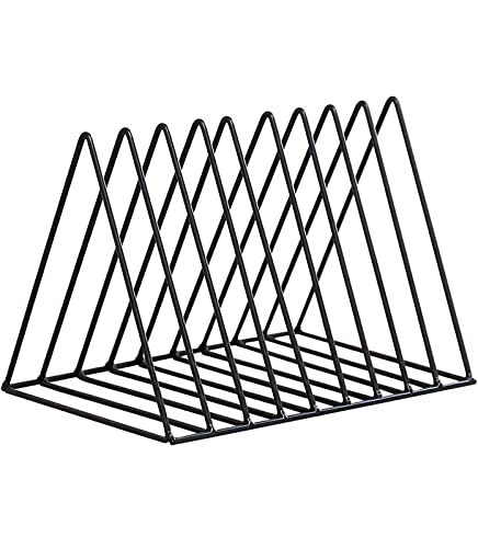 Zepdos Triangle Newspaper and Magazine Stand, Newspaper Rack, File Racks, Holder Desktop Iron Book Rack, Document Storage Rack for Table Office, Tabletop Desk File Organizer (Pack of 1) - Image 5