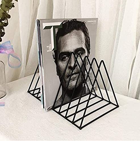 Zepdos Triangle Newspaper and Magazine Stand, Newspaper Rack, File Racks, Holder Desktop Iron Book Rack, Document Storage Rack for Table Office, Tabletop Desk File Organizer (Pack of 1) - Image 4