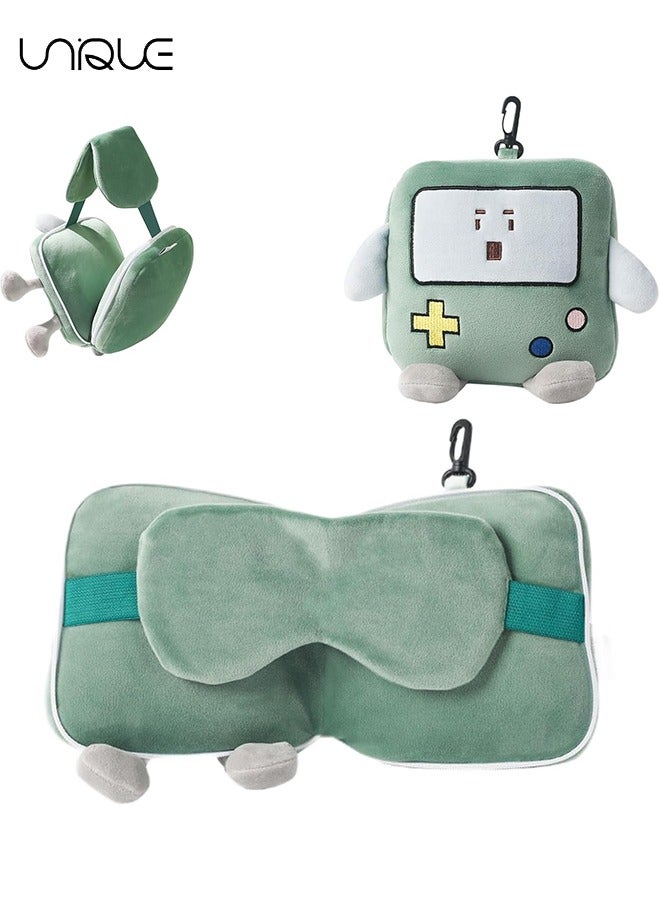 يونيك قناع العين وسادة وحدة التحكم في ألعاب الكرتون 2 في 1 للسفر - وسادة سفر مريحة وقناع النوم كومبو - وسادة طائرة محمولة لرحلة طويلة - Image 1