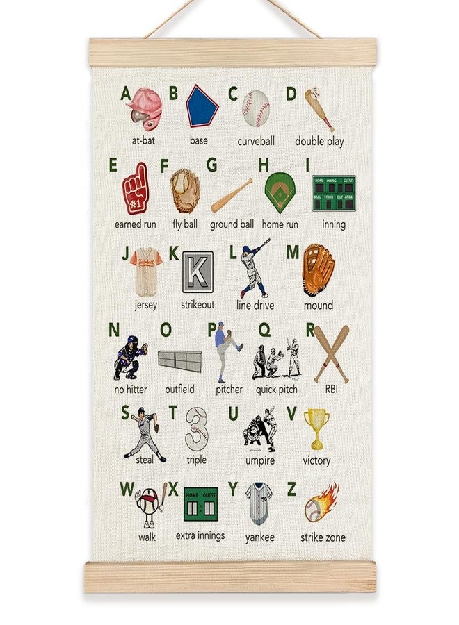 RYYCDOI Baseball Alphabet Nursery Wall Decor, Baseball Alphabet Learning Wall Decor for Boys Kids Room Nursery Playroom, 12x16 Inches - Image 1