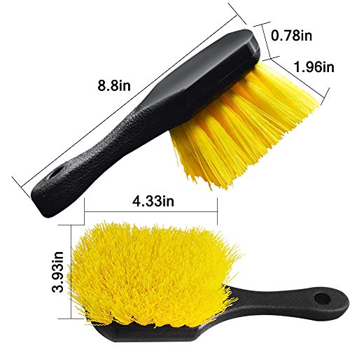 FineGood 2 Set Wheel & Tire Brush Cleaner for Car, FineGood Wheel Brushes for Cleaning Wheels Auto Wheel Cleaning Brush Bristle Brush Cleaning Tools - Image 3