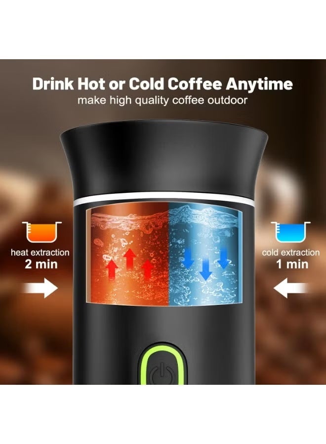 TIGER 3-in-1 Portable Espresso Coffee Maker KF-JN-02 | Compatible with Capsules & Ground Coffee, Automatic Extraction, Quick Heating in 5 Minutes, 60ml Water Tank - Image 3