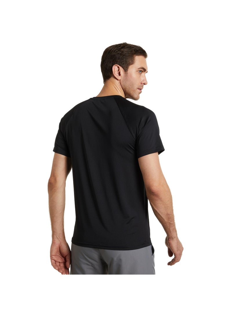 Outventure Men’s Quick-Dry Black T-Shirt – Slim Fit, Stretch Fabric, +ADD QUICKDRY Moisture-Wicking, Durable & Comfortable for Outdoor Activities - Image 2
