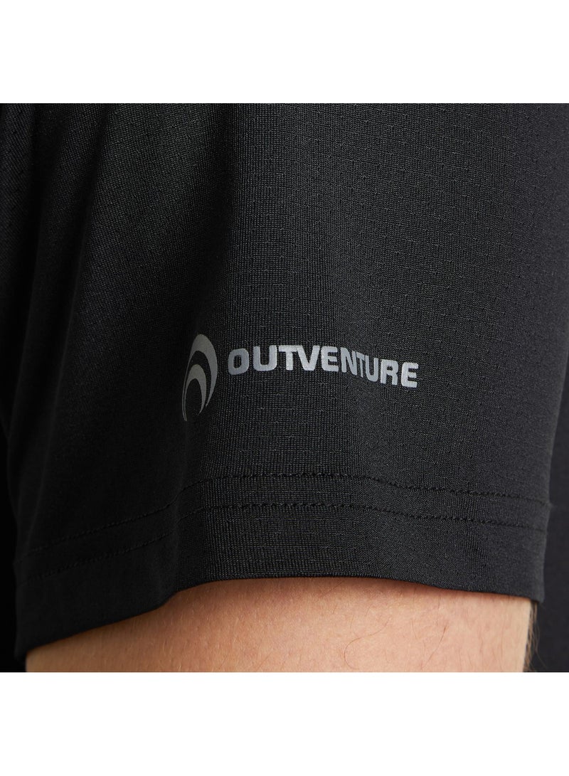Outventure Men’s Quick-Dry Black T-Shirt – Slim Fit, Stretch Fabric, +ADD QUICKDRY Moisture-Wicking, Durable & Comfortable for Outdoor Activities - Image 4