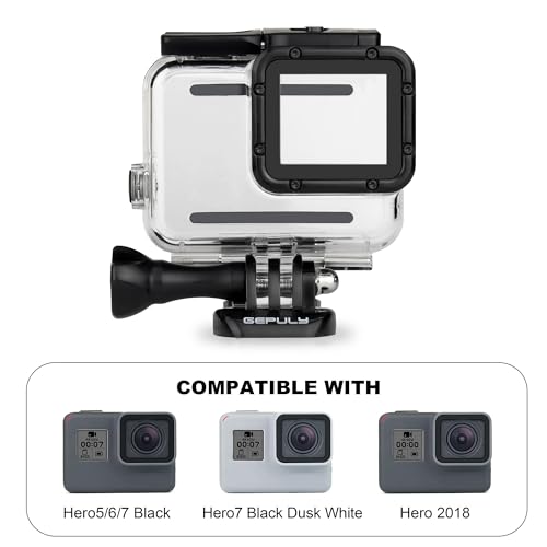 GEPULY Waterproof Housing Case with Dive Filter for GoPro Hero 7 6 5 Black, Hero (2018) Camera - 45 Meters Underwater Photography - with Red, Light Red and Magenta Filters - Image 5