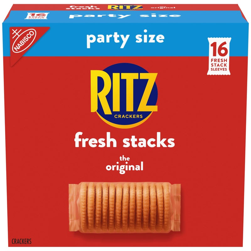 RITZ Fresh Stacks Original Crackers, Party Size, Travel Snacks, 23.7 oz (16 Multi Snack Packs) - Image 1