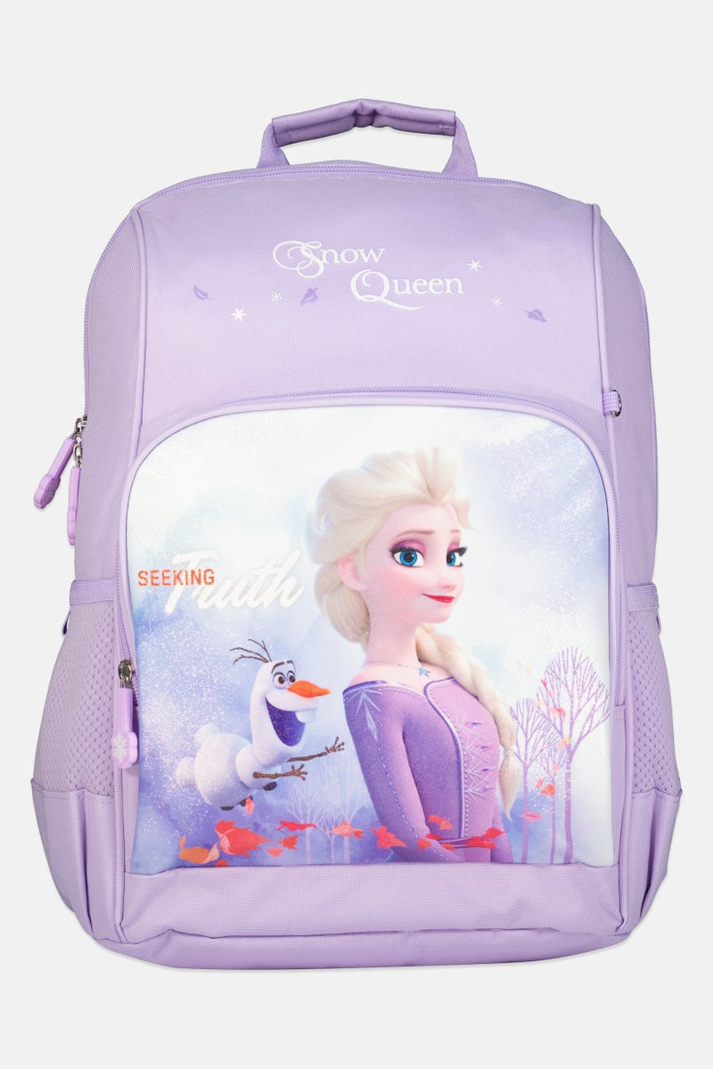 Disney FROZEN حقيبة ظهر للبنات بطبعة جرافيك، لافندر - Image 1