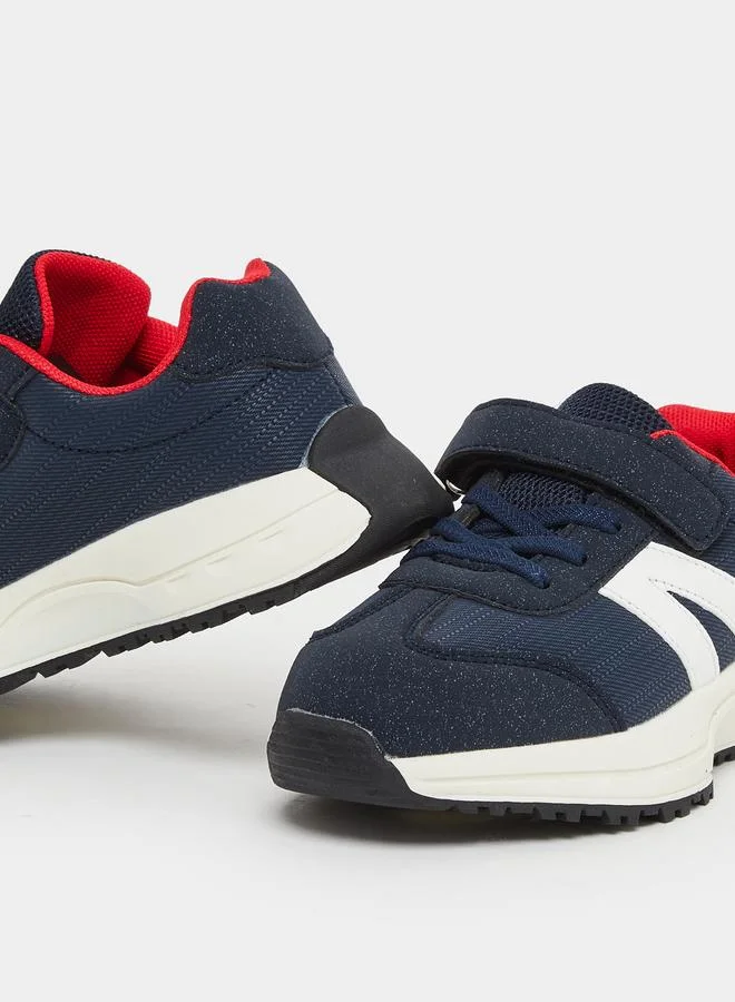 Styli Styli Panelled Sneakers with Hook and Loop Closure