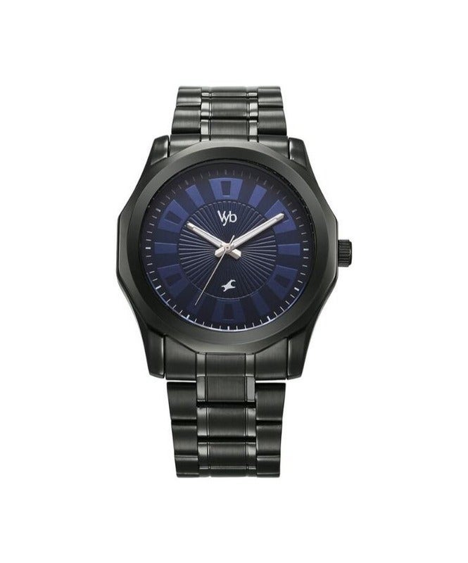 fastrack ساعة فاستراك أنالوج للرجال من فيب هورايزون بتصميم كواتز بقرص أزرق وسوار معدني fv30019qm01 - Image 2