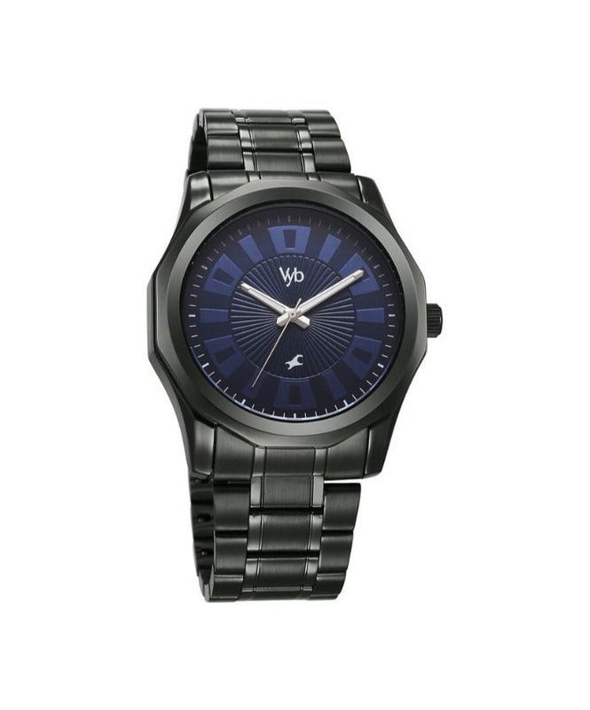 fastrack ساعة فاستراك أنالوج للرجال من فيب هورايزون بتصميم كواتز بقرص أزرق وسوار معدني fv30019qm01 - Image 1