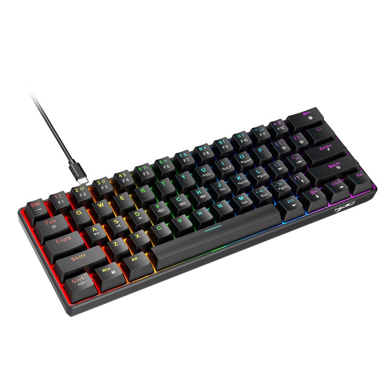 61-Key Wired Mechanical Keyboard with Red Switch RGB Backlit Portable for Gaming Office - Image 5