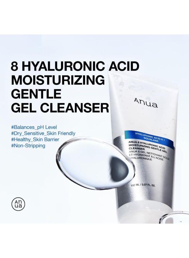 Anua Moisturizing Gentle Gel Cleanser, For Daily Hydrating Foaming Gel Face Wash, Exfoliating With Hyaluronic Acid+Squalane 150ml - Image 2