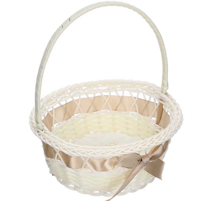 Wedding Flower Girl Basket Handmade Basket With Handle For Wedding Flower Girl 8.25x7 Inch - Image 5