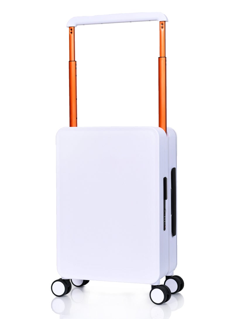 مورانو حقيبة سفر متينة للجنسين من Morano خفيفة الوزن، حقيبة باربع بعجلات دوارة مع قفل مدمج من TSA (أبيض Carry-On 20-Inch) مقاسات  طول 35 سم*عرض 21سم*إرتفاع 49سم - Image 1