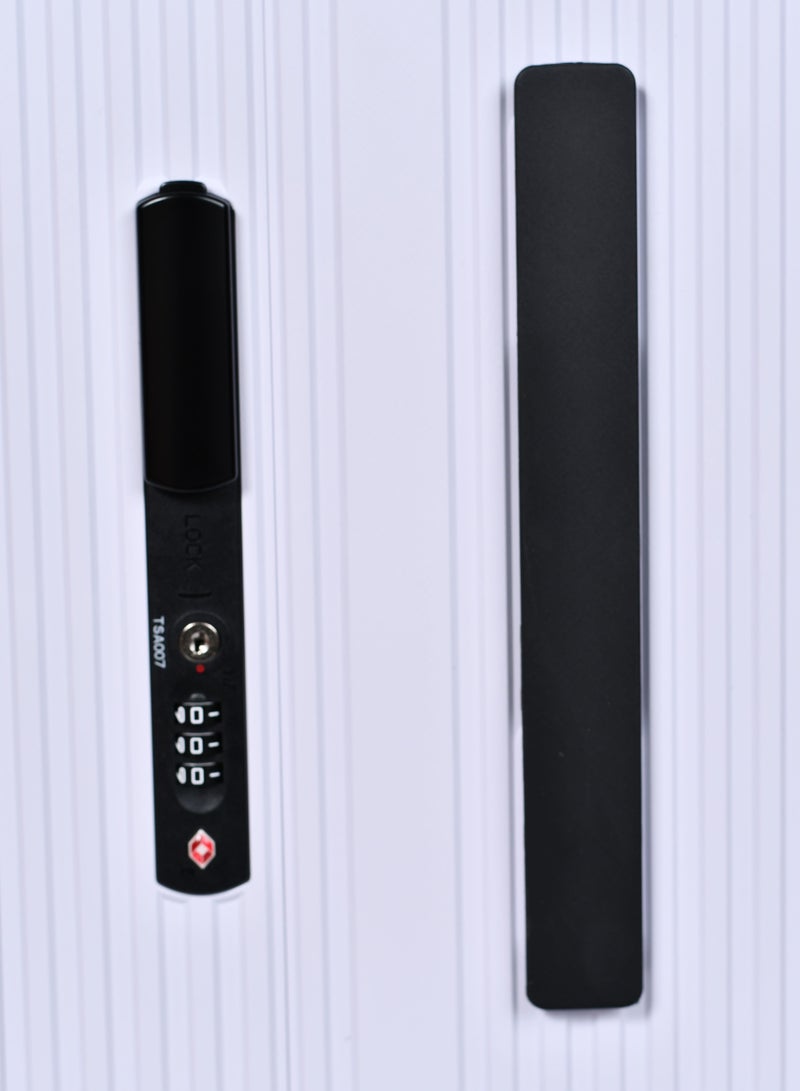 مورانو حقيبة سفر متينة للجنسين من Morano خفيفة الوزن، حقيبة باربع بعجلات دوارة مع قفل مدمج من TSA (أبيض Carry-On 20-Inch) مقاسات  طول 35 سم*عرض 21سم*إرتفاع 49سم - Image 5