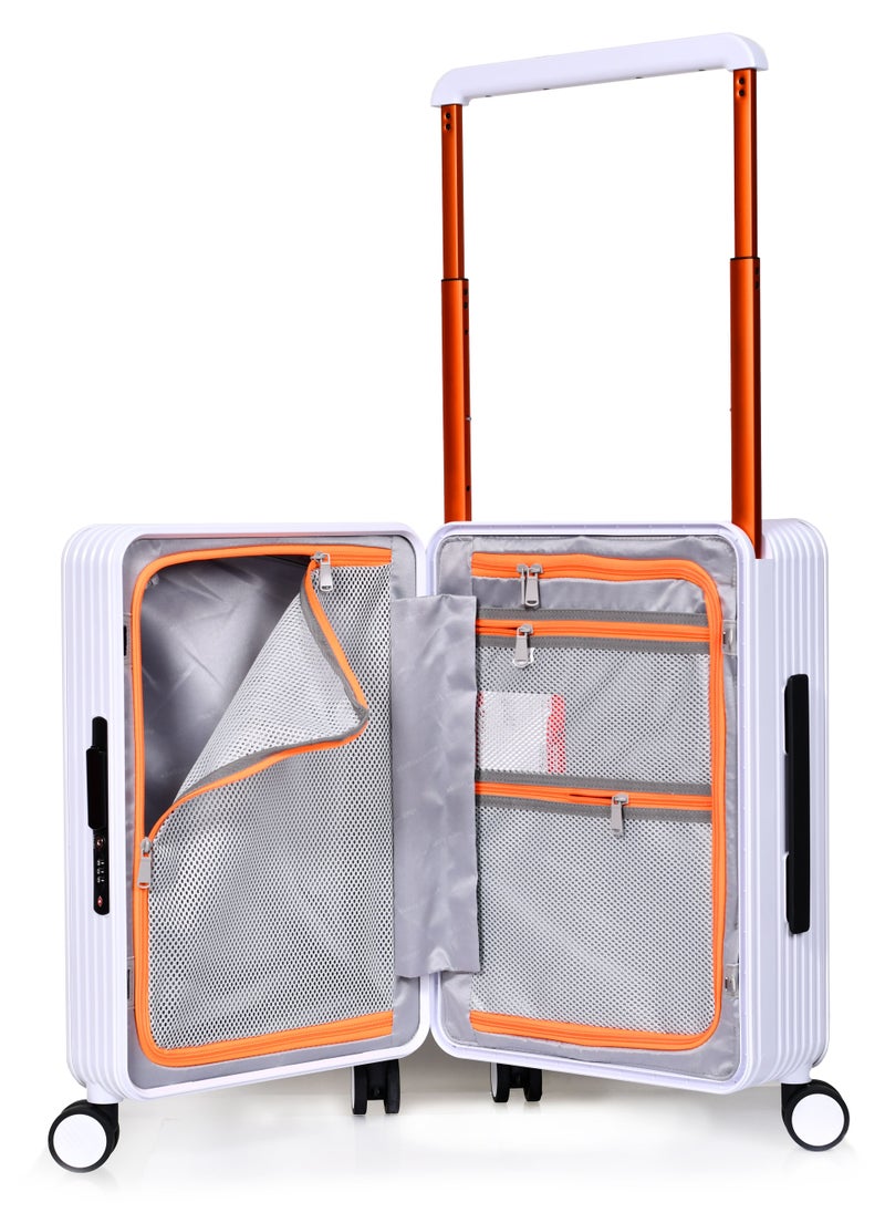 MORANO - Lightweight modern Morano travel bag made of hard polycarbonate material White Size: 35 cm x 21 cm x 49 cm - Image 1