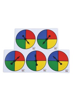 Learning Advantage LEARNING ADVANTAGE Four-Color Spinners - Set of 5 - Game Spinner - Write On/Wipe Off Surface for Multiple Uses  - Image 1