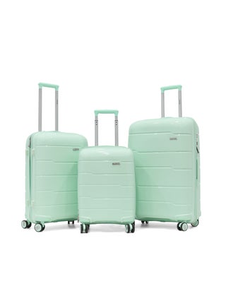 CAPITAL 3-Piece Hard-Side Polypropylene Luggage Set – Lightweight, Durable, Spinner Trolley with TSA Lock,Green (S-20",M-24",L-28") - pzsku/ZE28A3041AED23741C3E8Z/45/1748081800/ce06be0e-10f4-4a1e-a11a-4f542dd9cad3