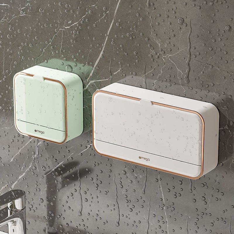 Wall-Mounted Soap Holder Waterproof Plastic Drainable Design - Adhesive Suction Cups Covered Top for Bathroom Organization - Image 2