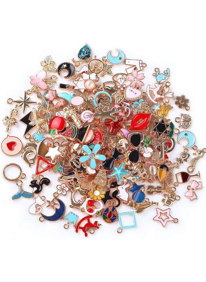 SANNIX 170Pcs Jewelry Making Charms Assorted Gold Plated Enamel Necklace Bracelet Charms Pendants For Diy Jewelry Making - Image 1