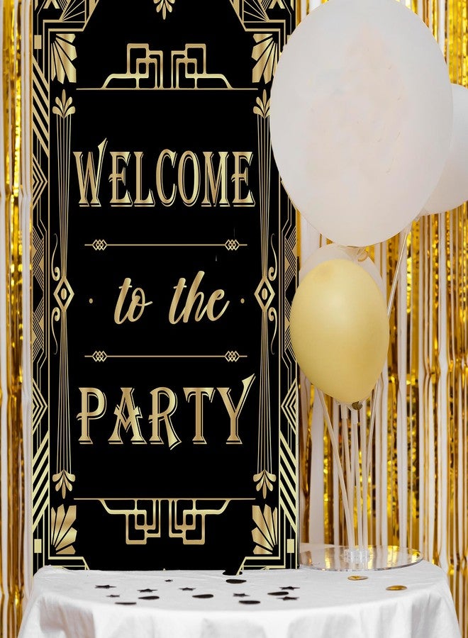 RTMISA Welcome to The Party Door Banner Decor: Roaring 20s Gatsby Theme Party Decorations - Jazz Style 1920s Door Cover for Retro Birthday Retirement Movie Night New Year Bachelor Event Supplies - Image 5