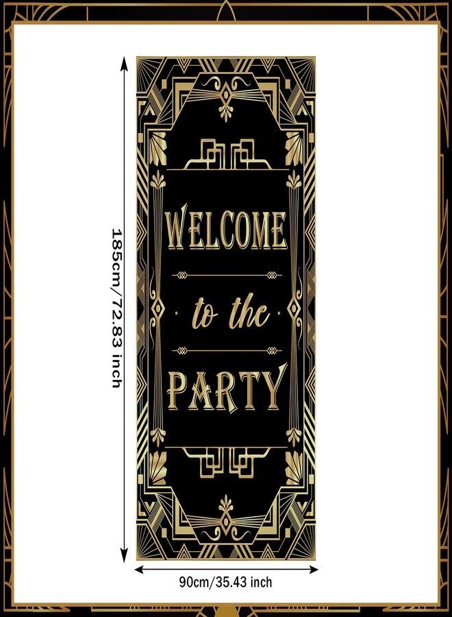 RTMISA Welcome to The Party Door Banner Decor: Roaring 20s Gatsby Theme Party Decorations - Jazz Style 1920s Door Cover for Retro Birthday Retirement Movie Night New Year Bachelor Event Supplies - Image 3