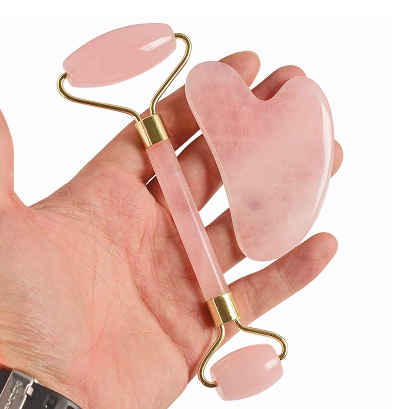 TechPro Gua Sha Facial Tool, Natural Jade Stone Guasha Board For SPA Acupuncture Therapy Trigger Point Treatment, Gua Sha Scraping Massager Tool, Face Roller And Manual Massage Stone For Skin Care - Image 3