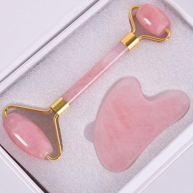 TechPro Gua Sha Facial Tool, Natural Jade Stone Guasha Board For SPA Acupuncture Therapy Trigger Point Treatment, Gua Sha Scraping Massager Tool, Face Roller And Manual Massage Stone For Skin Care - Image 4