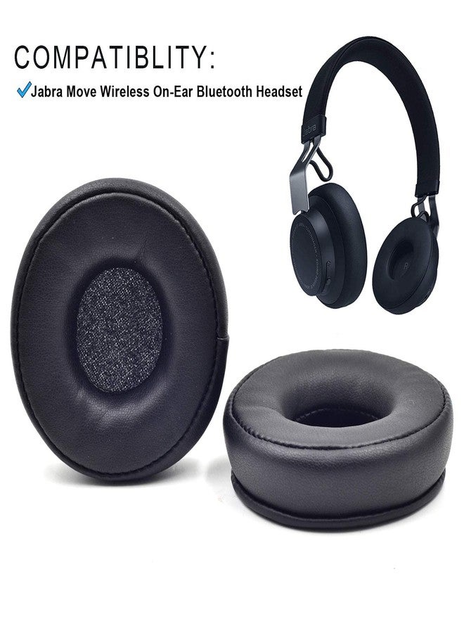 defean Move Ear Pads - Replacement 25h Ear Cushion Pillow Parts Cover Seals Foam Compatible with Jabra Move / 25h Wireless/Plantronics BackBeat FIT 505 500 On-Ear Bluetooth Headphones, Softer Leather - Image 5