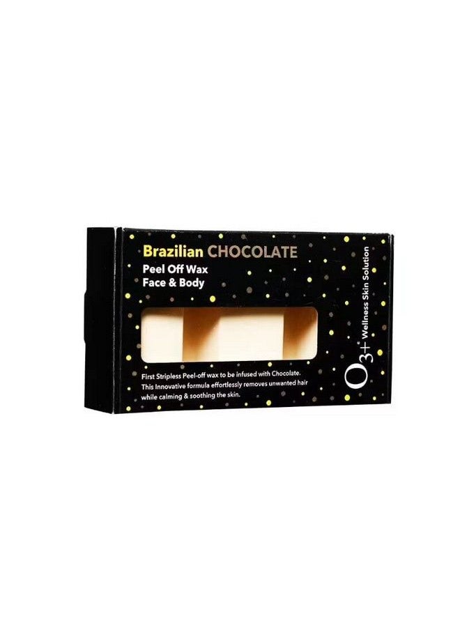 O3+ - Brazilian Chocolate Peel Off Wax Professional Body Face Arm Legs Hair Removal Wax For All Skin Type (165 G) - Image 1