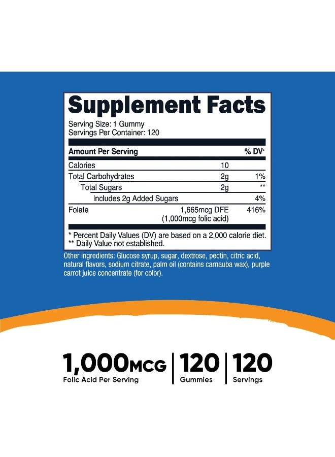 Nutricost Folic Acid Gummies 120 Count for Men and Women - Image 2