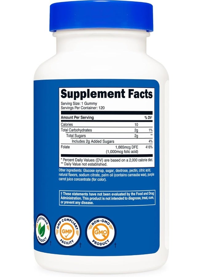 Nutricost Folic Acid Gummies 120 Count for Men and Women - Image 5