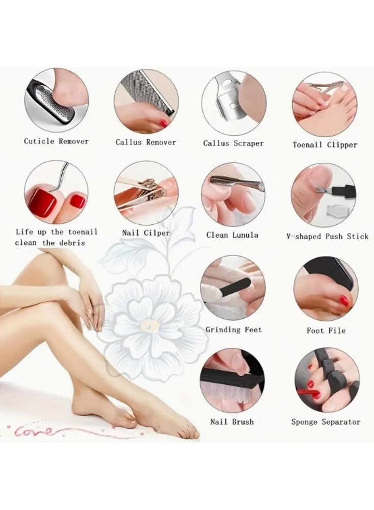 10 pcs Foot Care Kit  – Premium Metal Surface Tools for Easy Callus Removal, Stainless Steel Files – Best Foot Care Pedicure Set(Black) - Image 3