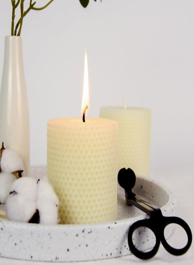 ENCANLIGHT White Roll 2packs Bee swaxs Pillar Candles,Honeycamb Pillar Candle Set of 2 - Dripless and Smokeless,Approx 30 Hours Hurn for Home Decor,Party Wedding, Dinner - Image 3