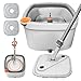 Tikaa Atok Spin Mop and Bucket with M16 Self Separation Dirty and Clean Water System with 2Pads Self Wringing 360 Rotating Clean MopHead and Bucket Set for Hardwood Tile Marble Floors MopGrey - Image 1