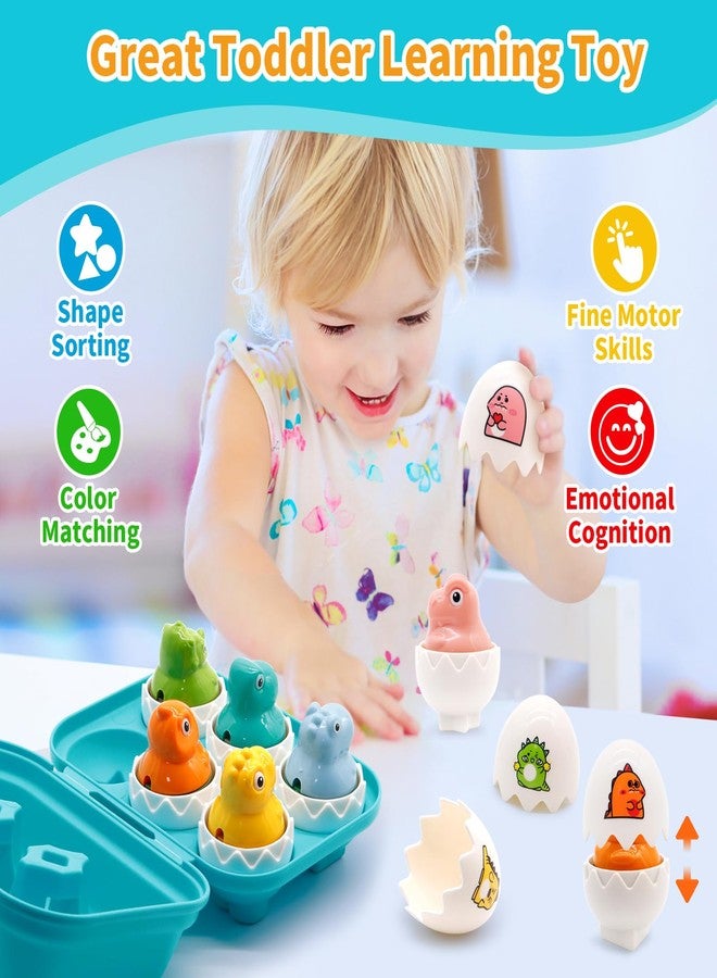 MOONTOY Dinosaur Egg Toys for Toddlers 1-3 Matching Game, Dino Eggs Montessori Toys for Babies 6-12 Month Baby Puzzles 12-18 Months Play Shape Sorter Sorting Sensory Gift Easter Basket Stuffers - Image 3