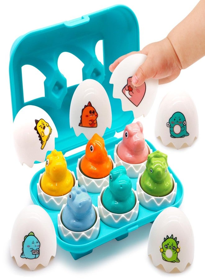 MOONTOY Dinosaur Egg Toys for Toddlers 1-3 Matching Game, Dino Eggs Montessori Toys for Babies 6-12 Month Baby Puzzles 12-18 Months Play Shape Sorter Sorting Sensory Gift Easter Basket Stuffers - Image 1