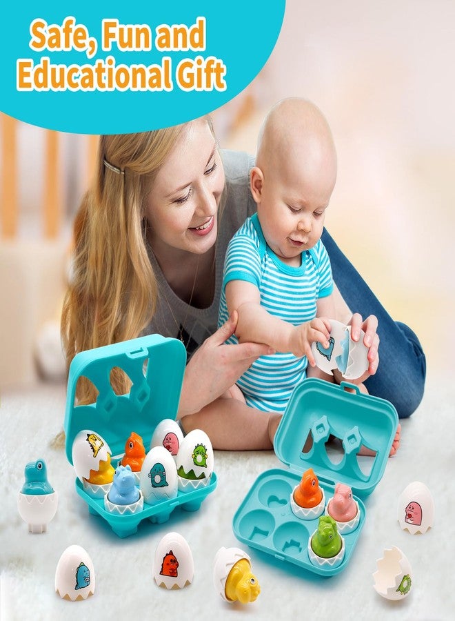 MOONTOY Dinosaur Egg Toys for Toddlers 1-3 Matching Game, Dino Eggs Montessori Toys for Babies 6-12 Month Baby Puzzles 12-18 Months Play Shape Sorter Sorting Sensory Gift Easter Basket Stuffers - Image 5