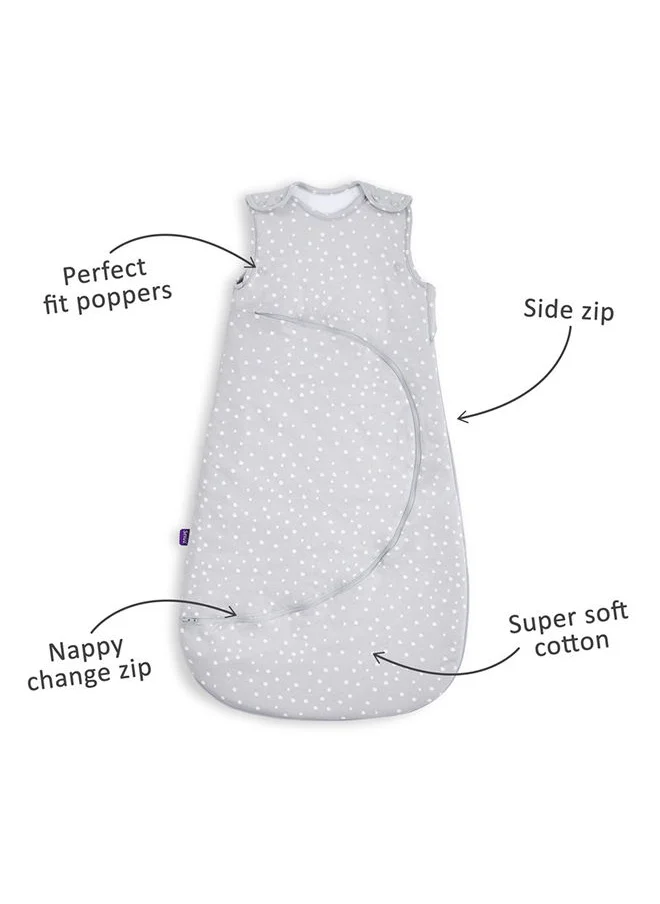 Snuz Pouch Sleeping Bag Fir Infant And Baby Clever Nappy Change Zip 100% Cotton For Temperatures If 21 - 23 Celsius Suitable From 0 To 6 Months Colour - White Maximum Baby Length 68 Cm