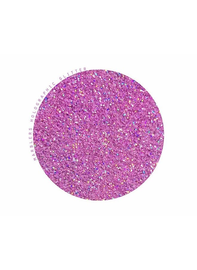 MARBLERS Holographic Glitter [Holo Bubblegum] 3oz (85g) | Fine | Non-Toxic, Vegan, Cruelty-Free | Face, Body, Eyeshadow, Hair, Festival, Party Makeup | Nail Art, Polish | Resin, Tumbler, Slime, Craft  - Image 2
