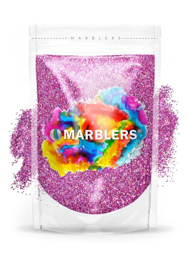 MARBLERS Holographic Glitter [Holo Bubblegum] 3oz (85g) | Fine | Non-Toxic, Vegan, Cruelty-Free | Face, Body, Eyeshadow, Hair, Festival, Party Makeup | Nail Art, Polish | Resin, Tumbler, Slime, Craft  - Image 1