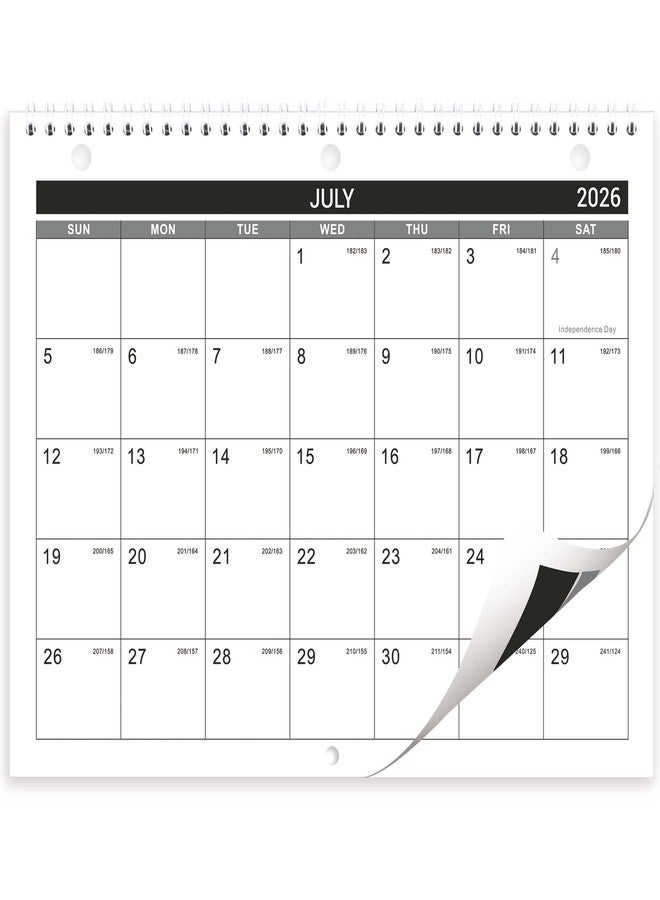 Feteulo Calendar 2026-2027 - Wall Calendar 2026-2027, 8.5" x 11", 18 Month from Jul. 2026 to Dec. 2027, 3-Hole Punched Binder Calendar with Memo Pages, Twin-Wire Binding, Holidays, For Desk or Wall, Black - Image 1