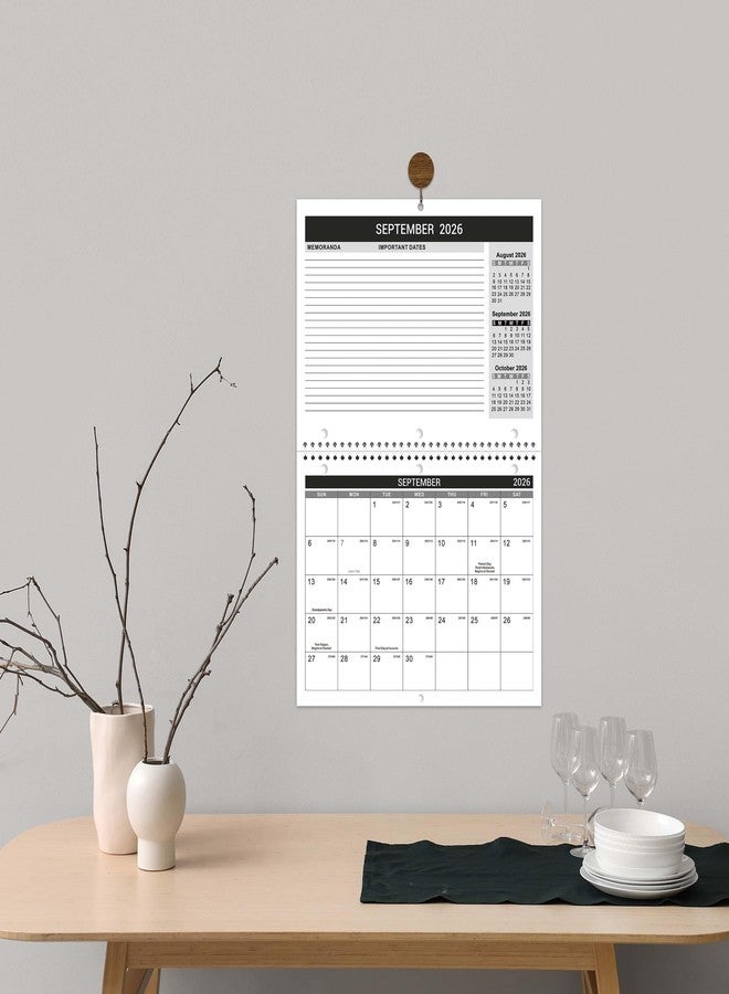Feteulo Calendar 2026-2027 - Wall Calendar 2026-2027, 8.5" x 11", 18 Month from Jul. 2026 to Dec. 2027, 3-Hole Punched Binder Calendar with Memo Pages, Twin-Wire Binding, Holidays, For Desk or Wall, Black - Image 3