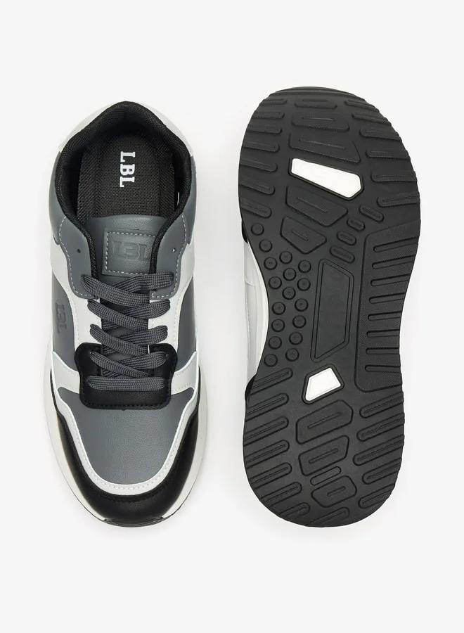 LBL by Shoexpress Men's Panelled Low Ankle Sneakers with Lace-Up Closure