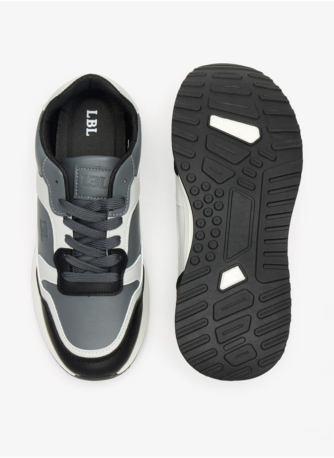 LBL by Shoexpress Men's Panelled Low Ankle Sneakers with Lace-Up Closure  - Image 4